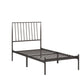 Metal Platform Bed with Curved Metal Headboard (Twin Size)