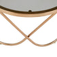 Champagne Gold Finish Coffee Table with Smoked Glass Top