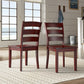 Two-Tone Round 5-Piece Dining Set - Antique Berry Finish, Ladder Back Chairs