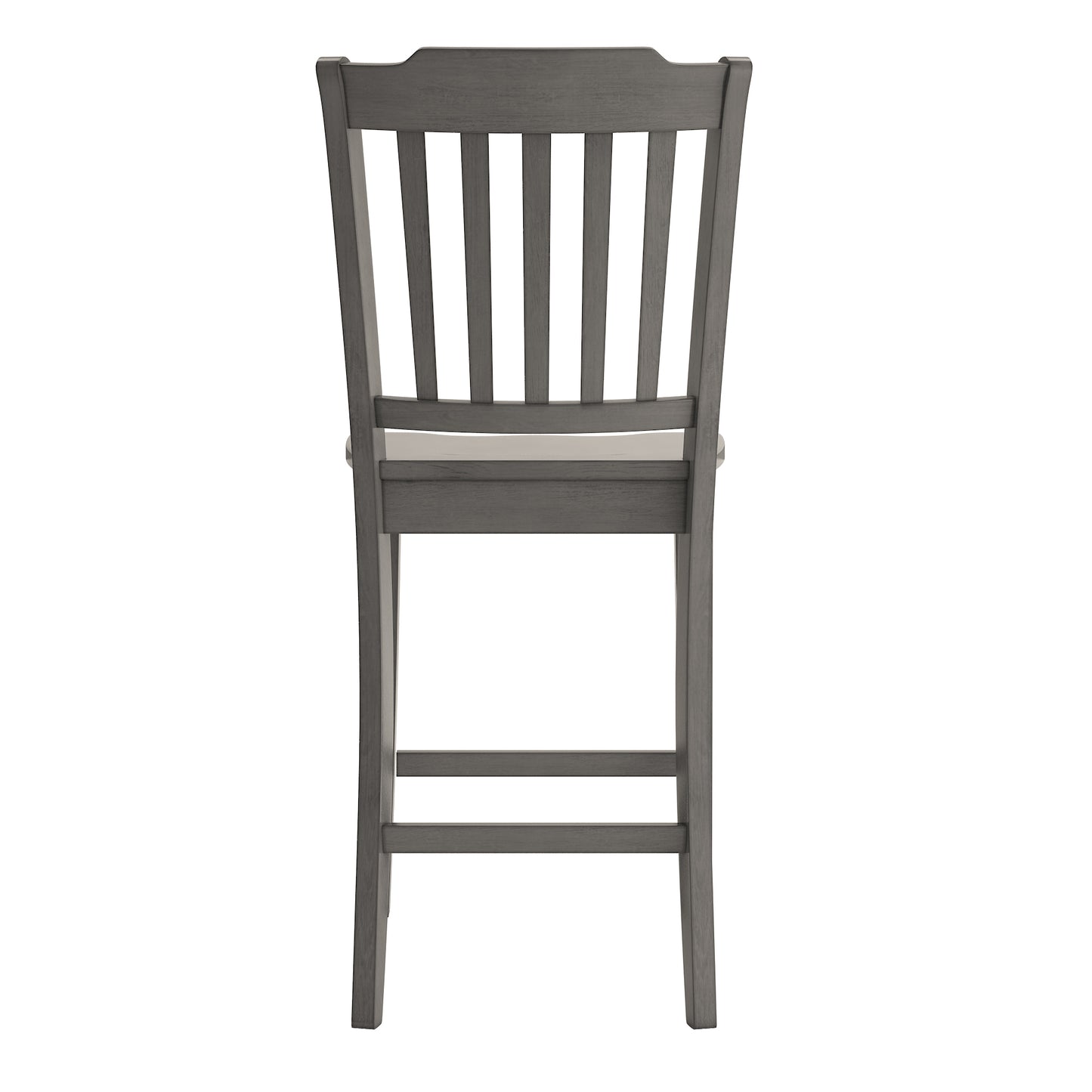 Slat Back Wood Counter Height Chairs (Set of 2) - Antique Grey Finish