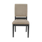 Black Finish Light Grey Linen Dining Chair (Set of 2)