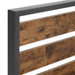 Low Profile Metal Platform Bed with Wood Finish Panels - Gray, Queen (Queen Size)