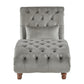 Tufted Oversized Chaise Lounge - Grey Velvet