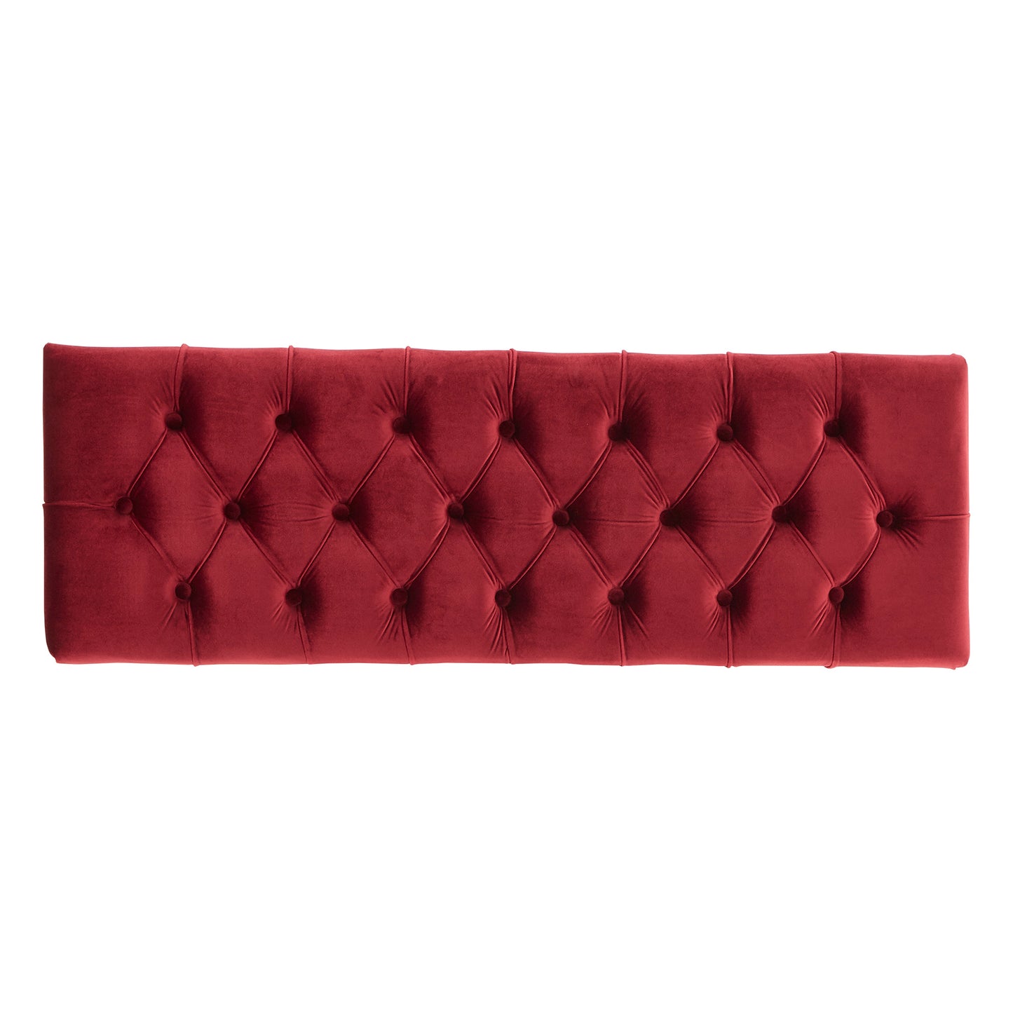 Velvet Tufted Bench - Red