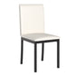 Metal Upholstered Dining Chairs - White Faux Leather, Set of 4