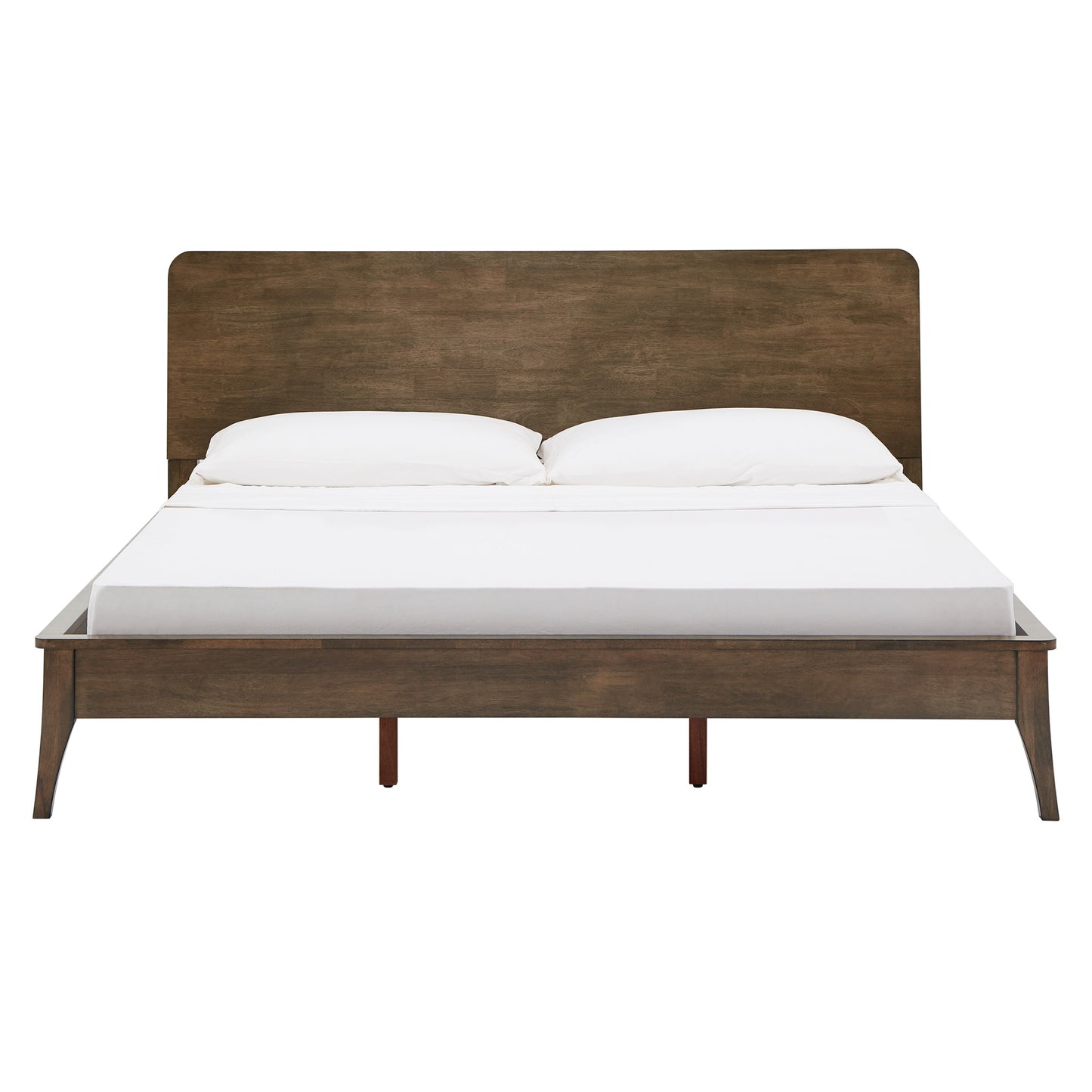 Wood Platform Bed - Walnut Finish, King Size