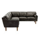 Oxford Leather Sectional Sofa - 6-Seat, 114" Wide, Black