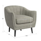 Mid-Century Modern Channel-Tufted Accent Chair with Removable Cushion Cover - Grey