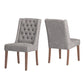 Tufted Linen Upholstered Side Chairs (Set of 2) - Grey Linen