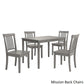 Oak Wood Finish 48-inch Rectangle Dining Set - Antique Grey Finish, Mission Back Chairs