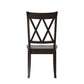 Double X Back Wood Dining Chairs (Set of 2) - Antique Black Finish