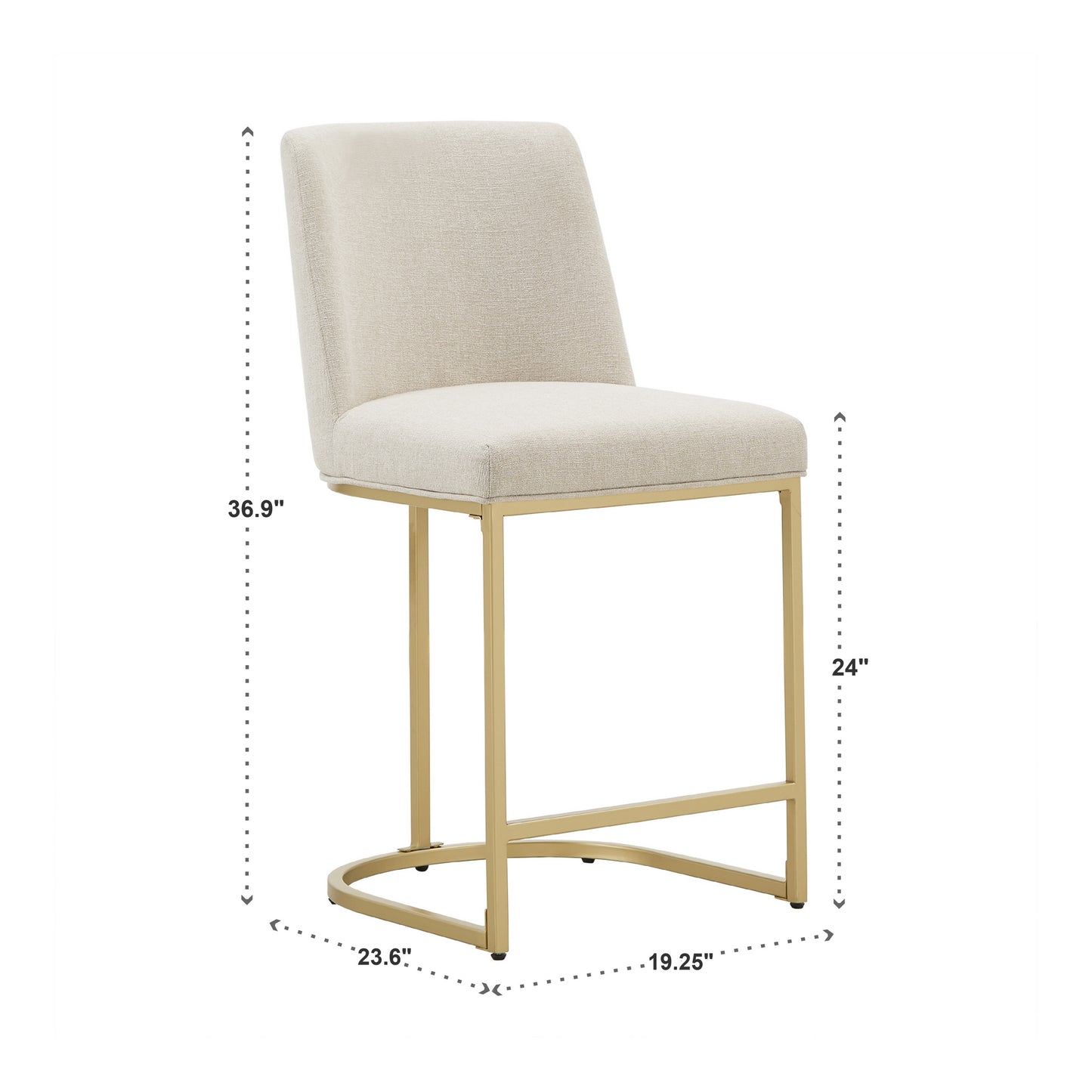 Bar and Counter Stool (Set of 2) - Beige, Counter Height