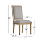 Round 5-Piece Dining Set - Grey Linen, Rectangular Chair Backs