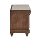 Storage Bench with Linen Seat Cushion - Antique Brown Finish