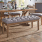 Premium Tufted Reclaimed 52-inch Upholstered Bench - Grey