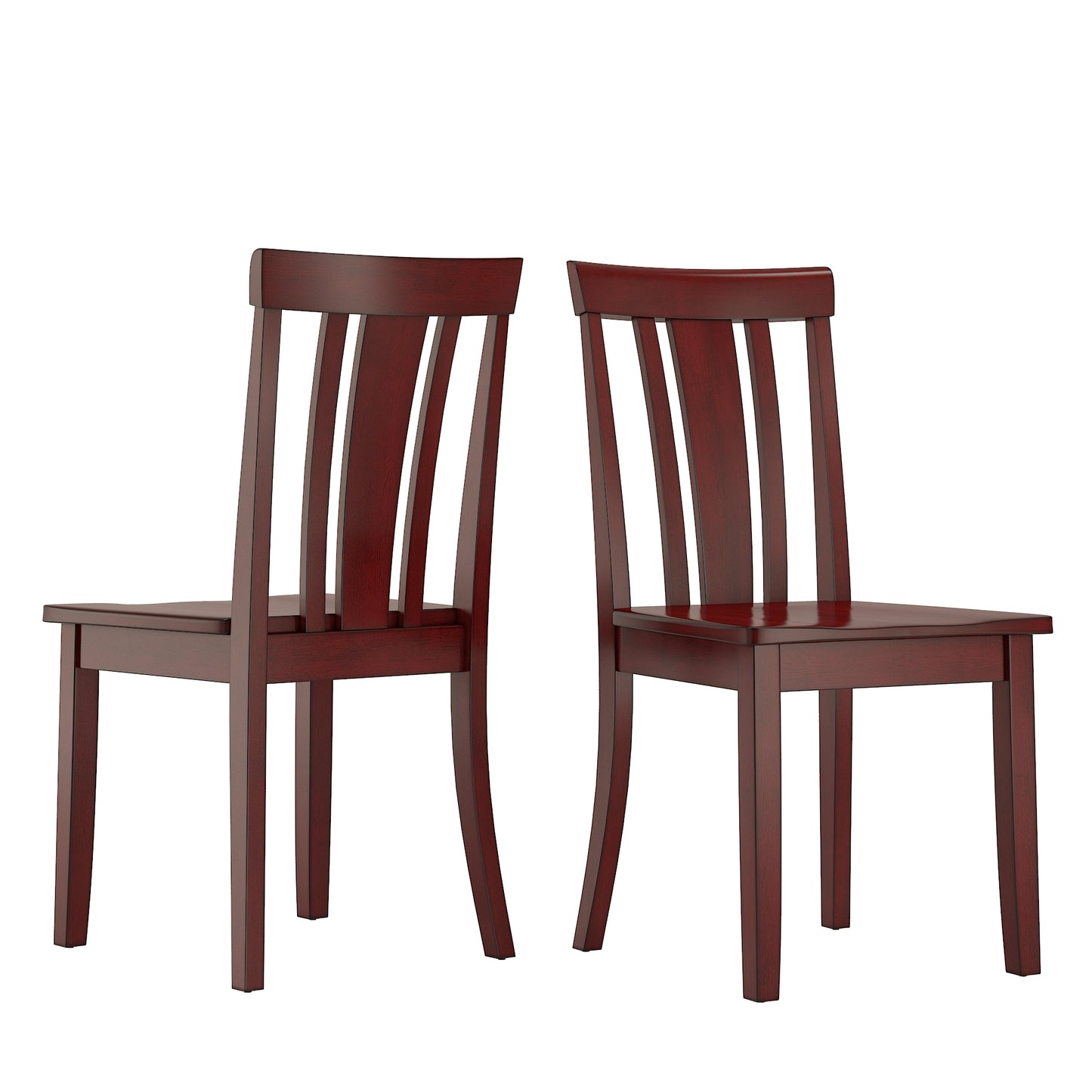 Slat Back Wood Dining Chairs (Set of 2) - Antique Berry Finish