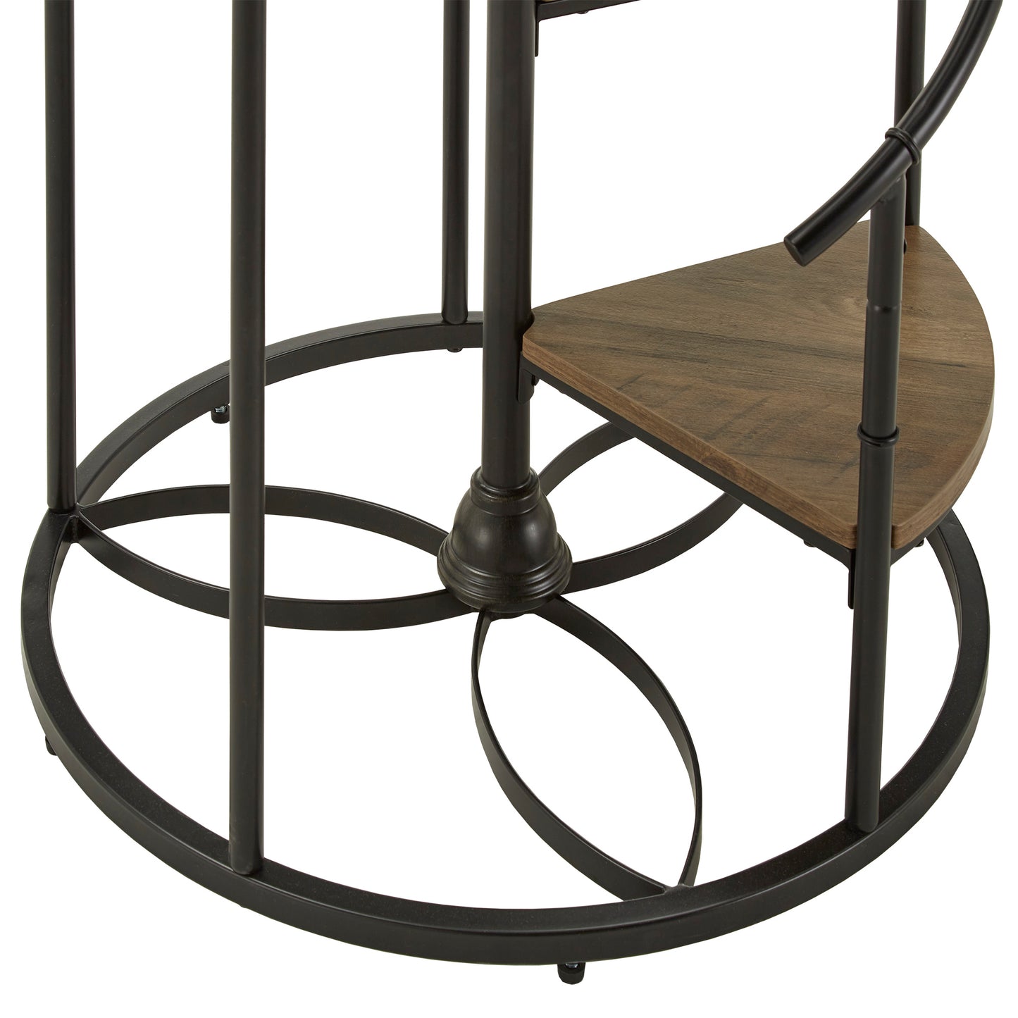 Black Finish Metal Spiral Staircase Display Shelf