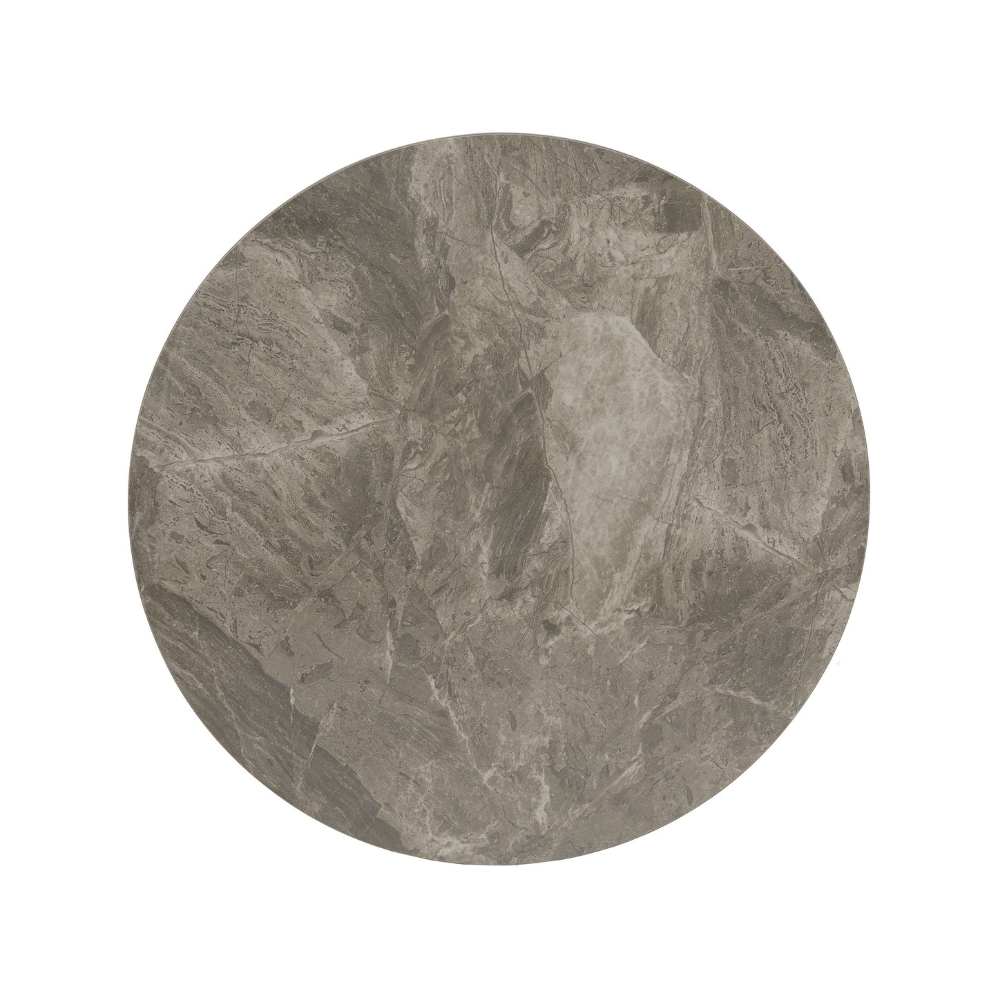 Glossy Sintered Stone with Grey Metal Base Table - Grey Top