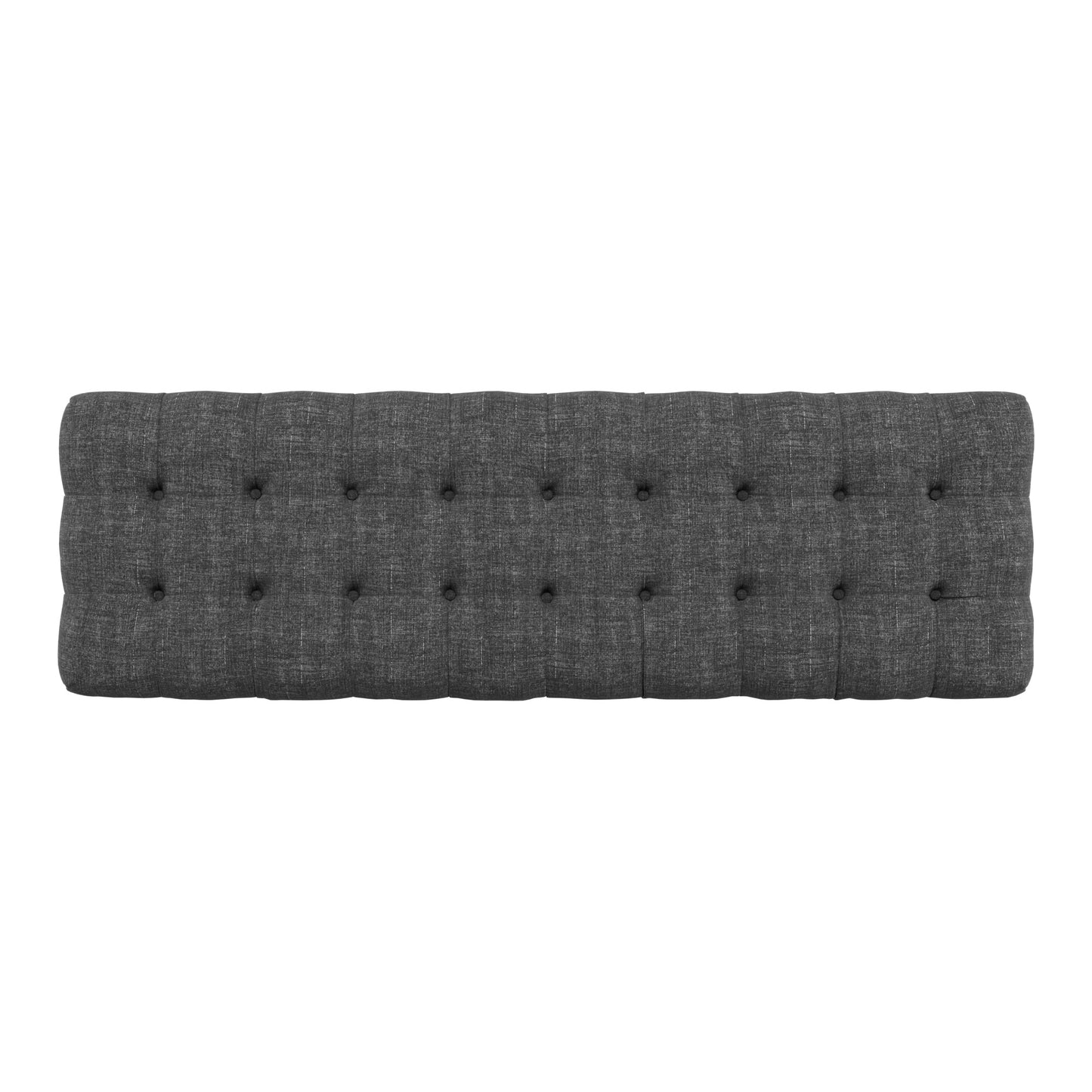 Linen Fabric Tufted Bench - Dark Grey