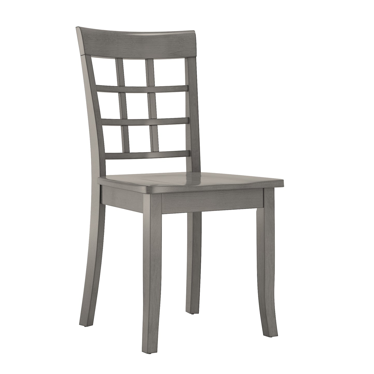 Two-Tone Round 5-Piece Dining Set - Antique Grey Finish, Window Back Chairs
