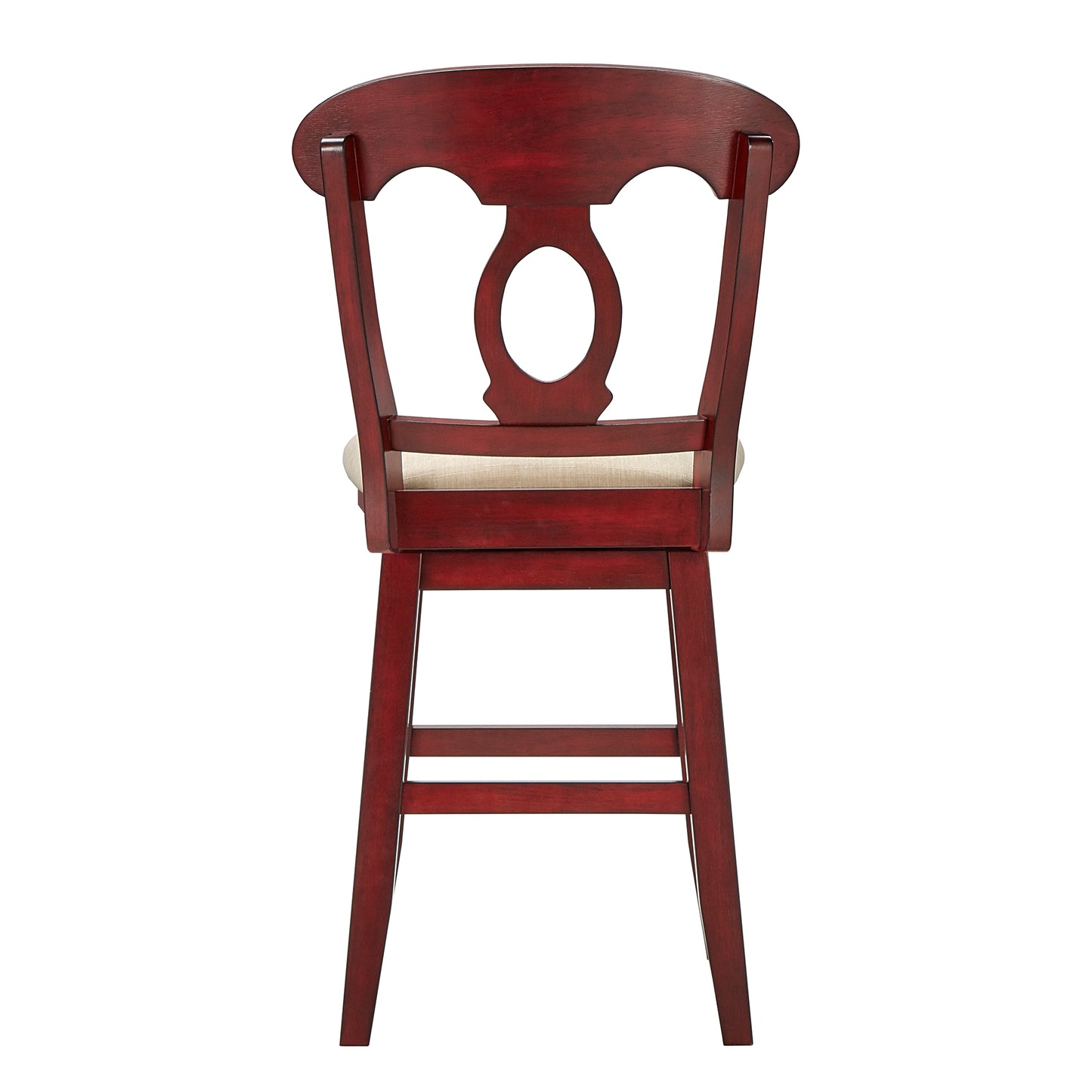 Napoleon Back Counter Height Wood Swivel Chair - Antique Berry Finish