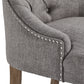 Linen Button Tufted Curved Back Dining Chairs (Set of 2) - Gray Linen
