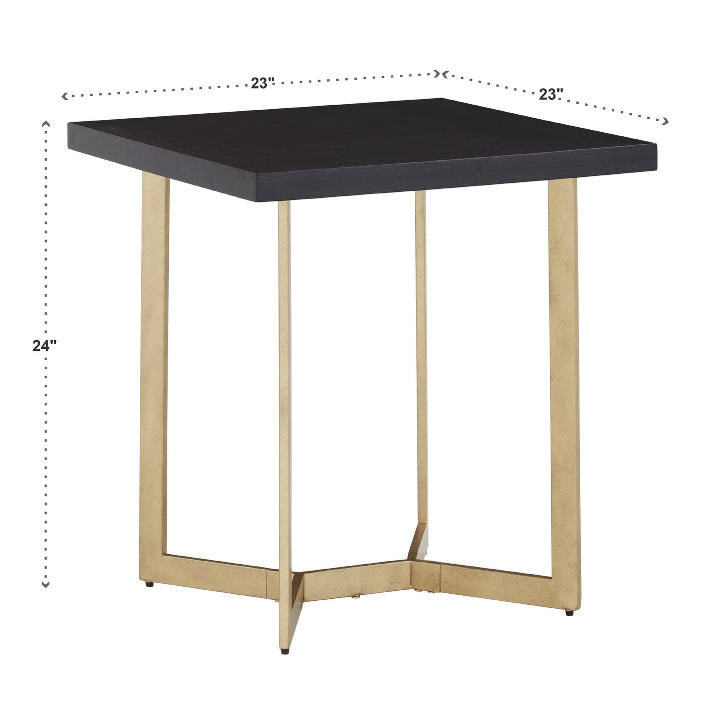 Black and Gold Metal Base End Table