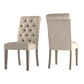 Tufted Rolled Back Parsons Chairs (Set of 2) - Gray Finish, Beige Linan