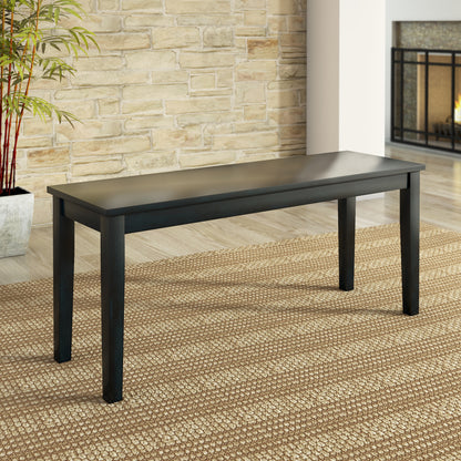 Wood Dining Bench - Antique Denim Finish