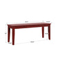 Wood 5-Piece Breakfast Nook Set - Antique Berry Red Finish, Window Back, Rectangular Table
