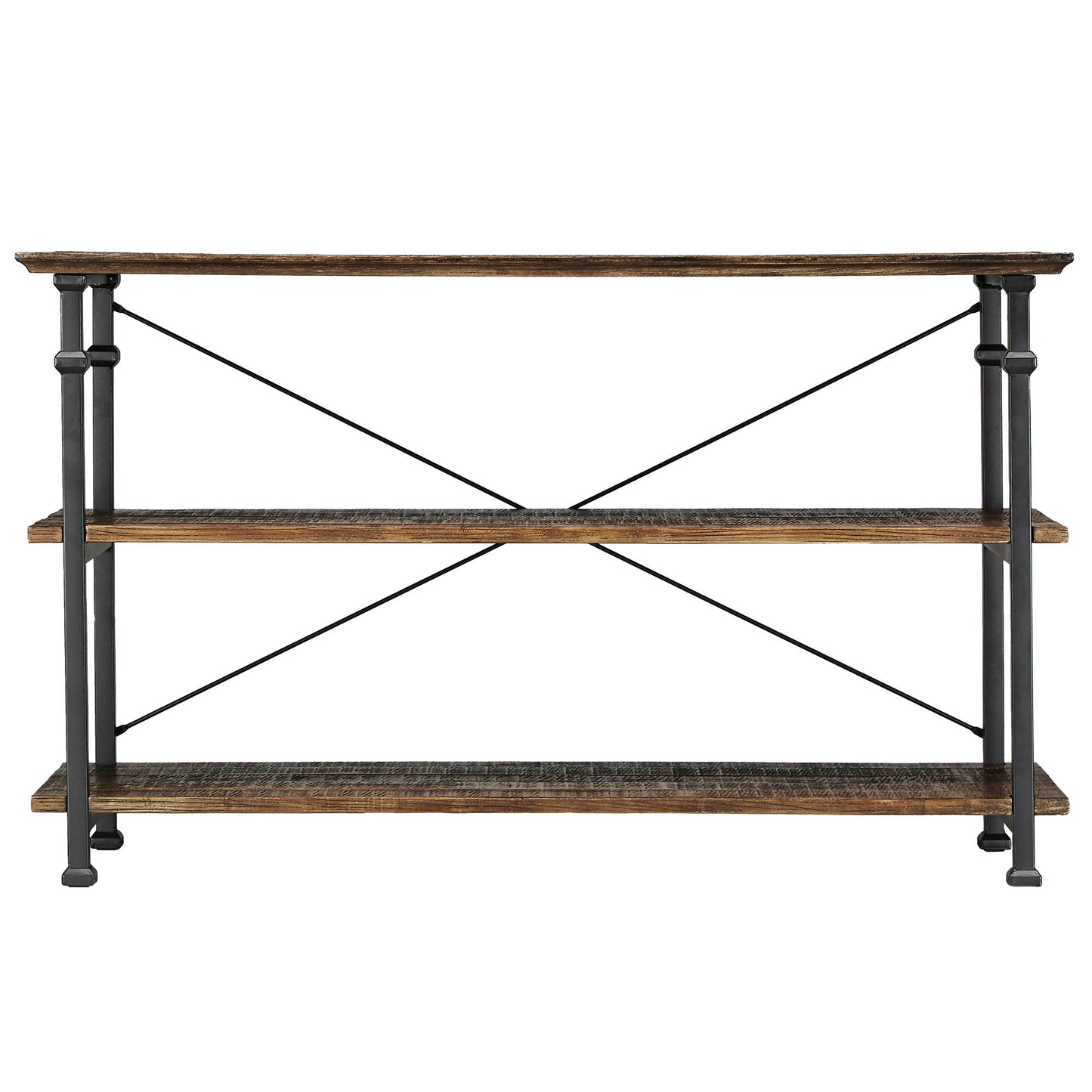 Vintage Industrial TV Stand - Brown Finish