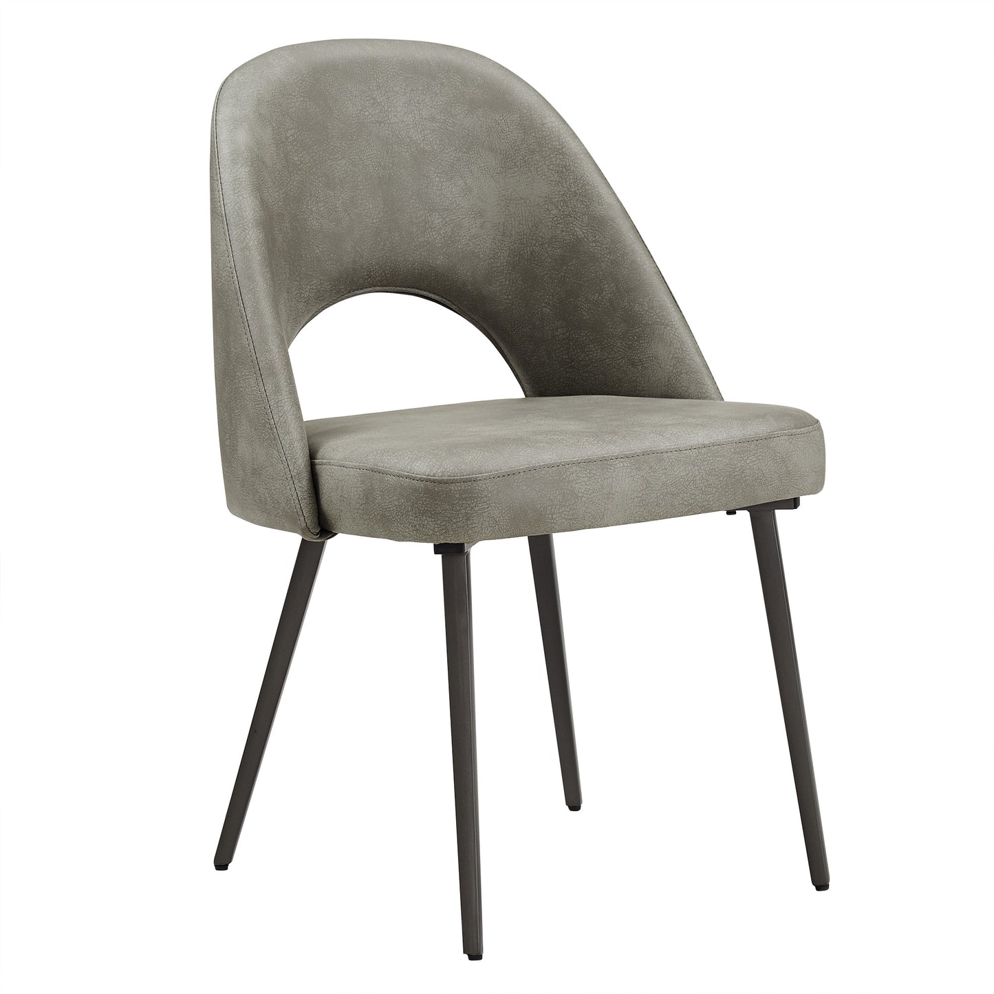Upholstered Dining Chairs (Set of 2) - Light Gray PU Leather