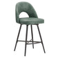 Metal Swivel Stools (Set of 2) - Teal PU Leather, 24" Counter Height