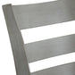 Ladder Back 29"H Swivel Bar Stool - Antique Grey Finish, Grey Linen