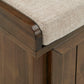 Storage Bench with Linen Seat Cushion - Antique Brown Finish