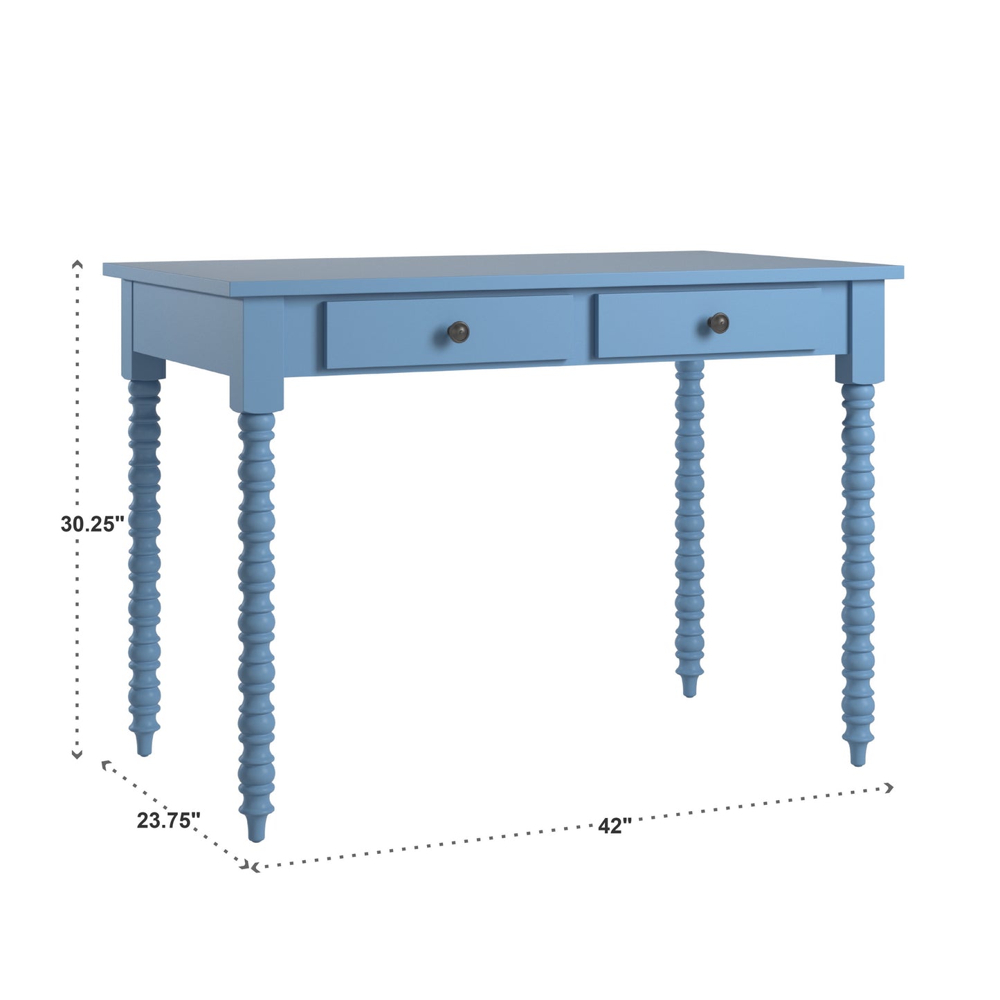 2-Drawer Helix Legs Office Desk - Blue