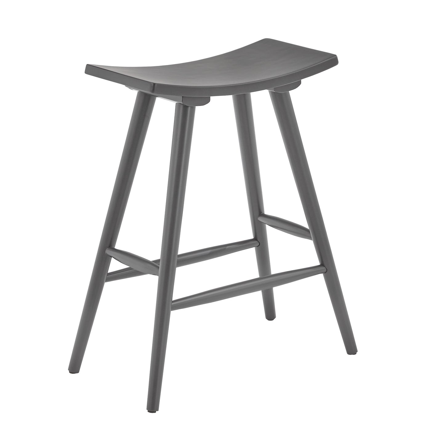 Solid Wood 24" Counter Stool - Frost Grey Finish