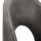 Metal Swivel Stools (Set of 2) - Dark Grey PU Leather, 24" Counter Height