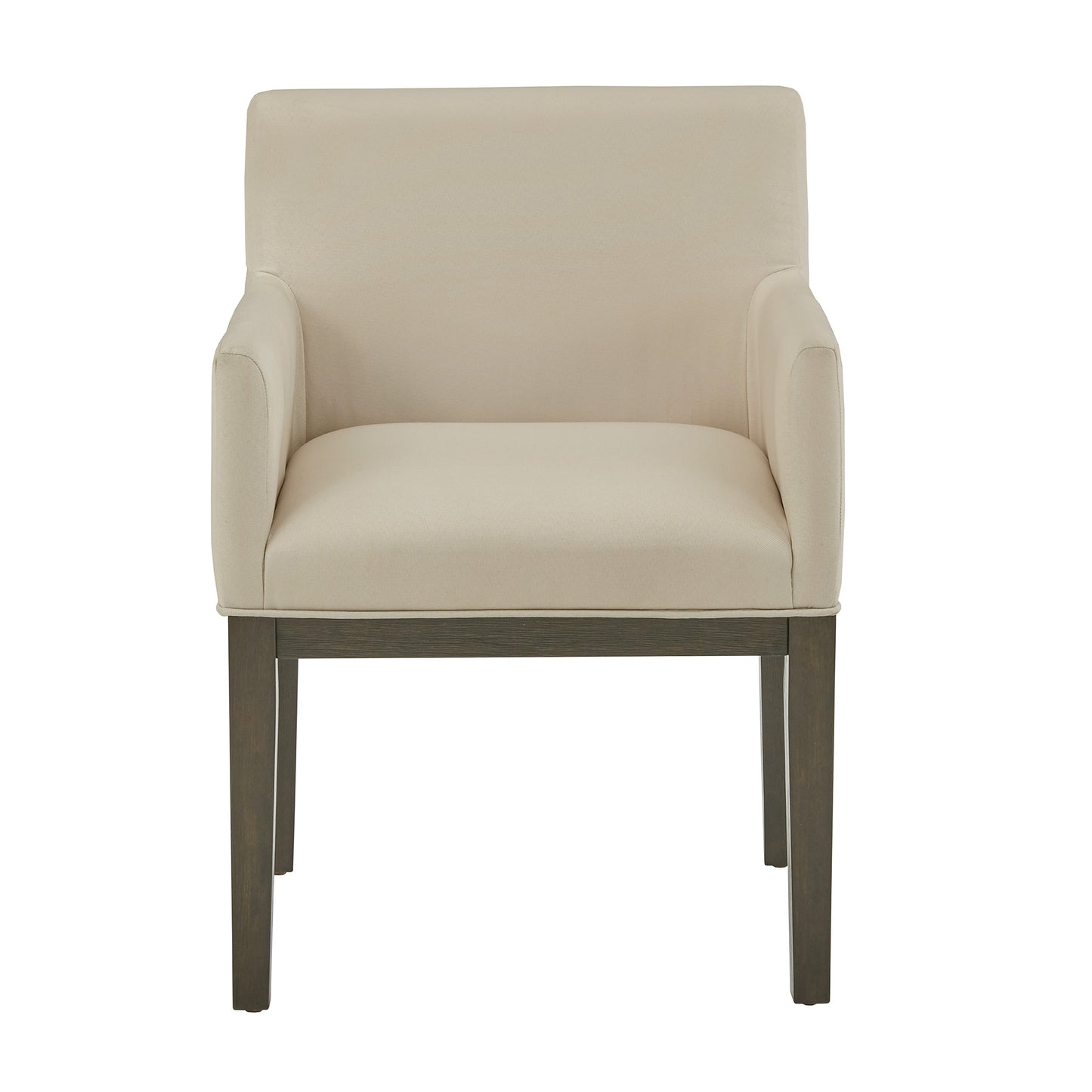 Weathered Grey Finish Fabric Dining Chair (Set of 2) - Beige Linen, Track Arm