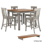 Antique Grey Extendable Counter Height Dining Set - 5-Piece Set