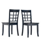 Window Back Wood Dining Chairs (Set of 2) - Antique Denim Finish