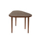 Wood Finish Teardrop 3 Legs Nesting Coffee Tables - Walnut Finish