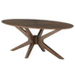 Mid-Century Walnut Finish Oval Coffee Table - Coffee Table Only