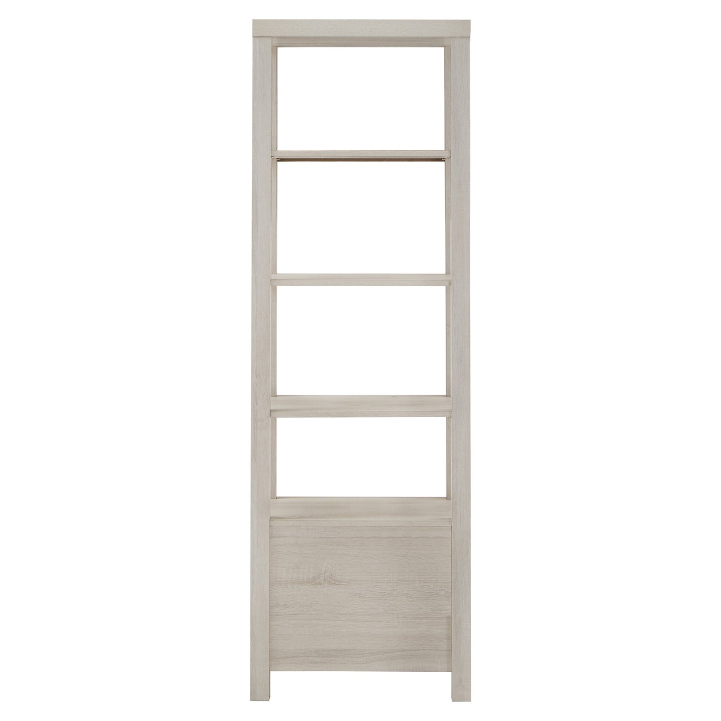 4-tier/5-tier Adjustable Bookshelf with Drawer - Antique White Finish