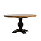 Two-Tone Oval Solid Wood Top Extending Dining Table - Oak Top with Antique Black Base