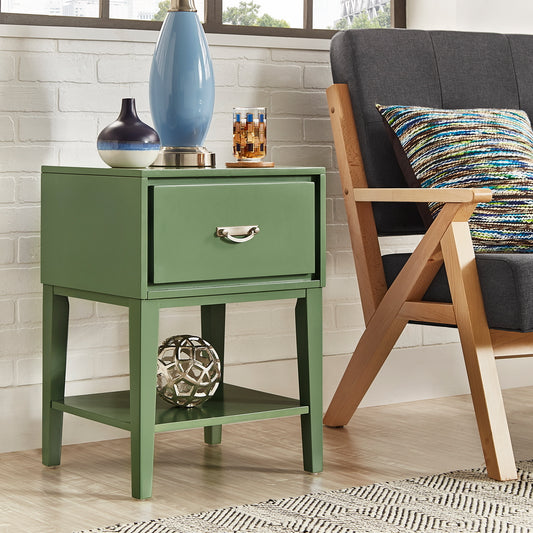 1-Drawer Side Table - Meadow Green