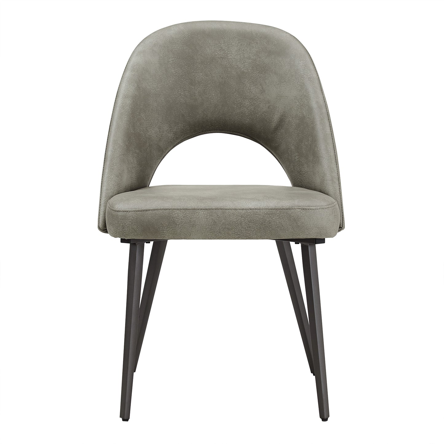 Upholstered Dining Chairs (Set of 2) - Light Gray PU Leather