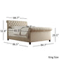 Beige Linen Tufted Sleigh Bed with Footboard - King