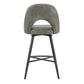 Metal Swivel Stools (Set of 2) - Light Grey PU Leather, 24" Counter Height