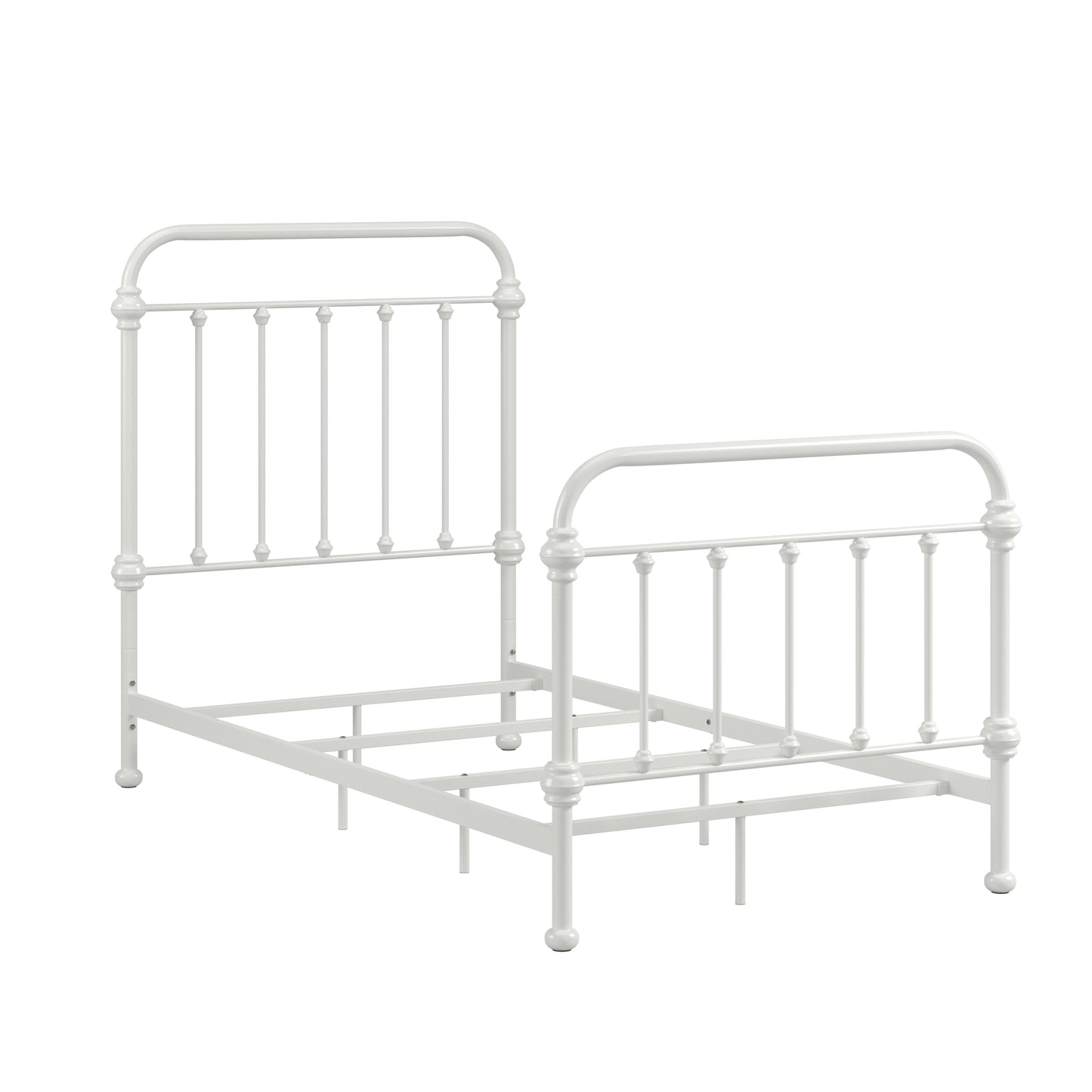 Antique Graceful Victorian Iron Metal Bed - Antique White, Twin (Twin Size)